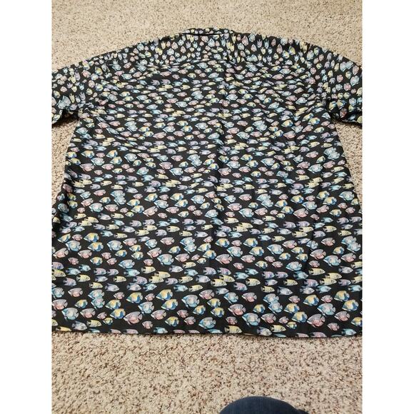Tori Richard Men's L Hawaii Cotton Lawn Shirt All Over Fish Print Short Sleeves - Picture 10 of 10